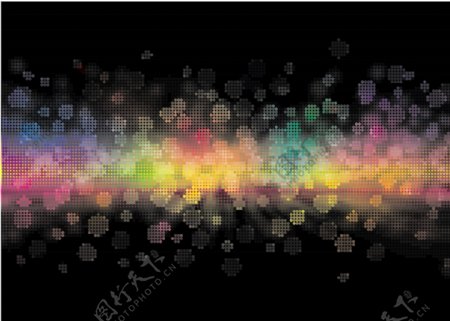 色彩艳丽的霓虹灯的背景图像05矢量素材