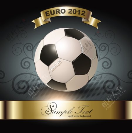 2012欧洲杯足球比赛海报矢量素