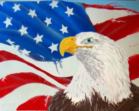 位图美国国旗五角形苍鹰色彩免费素材