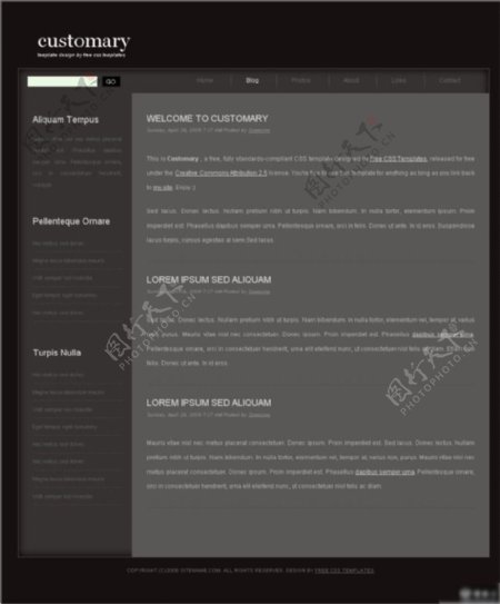 灰色网页模板设计