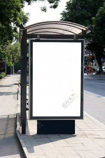候车亭广告牌空白模板图片素材