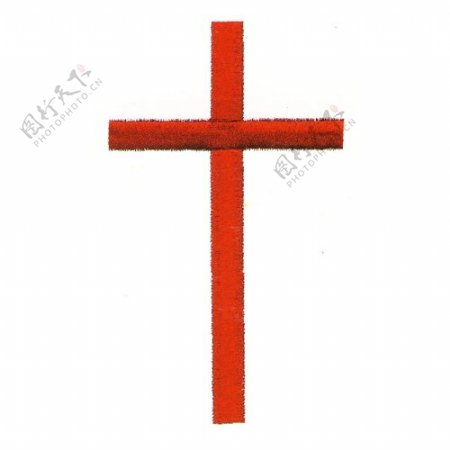 绣花色彩红色图标十字架免费素材