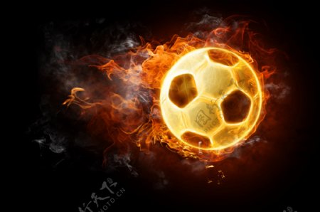 燃烧的足球图片