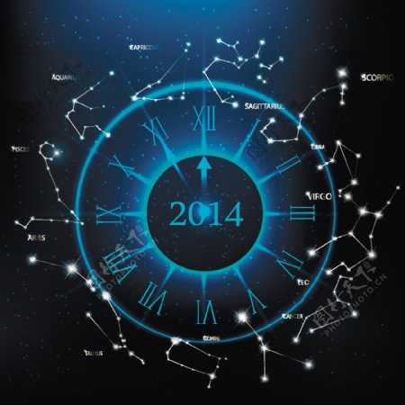 2014新年时钟背景设置为04