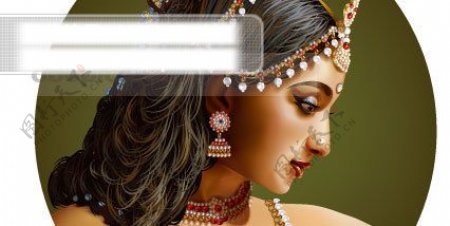 写实风格的标准印度美女矢量素材