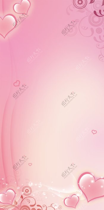 粉色心形底图