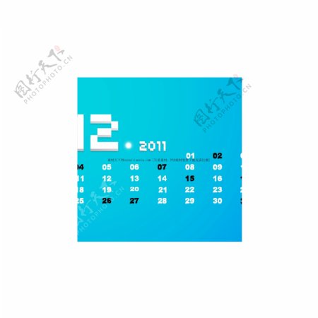 2011年12月蓝色日历矢量图AI