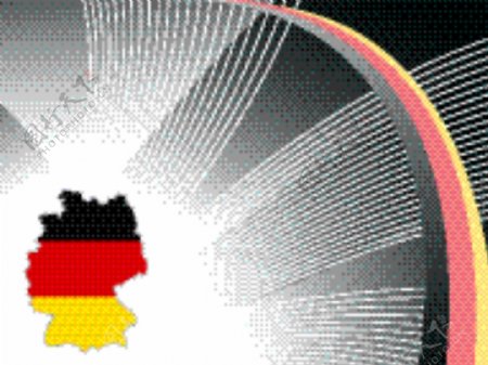在国旗图案的德国地图