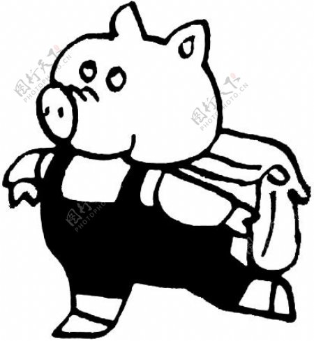 位图剪影动物猪可爱卡通免费素材