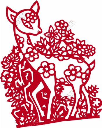 印花矢量图动物树色彩红色免费素材