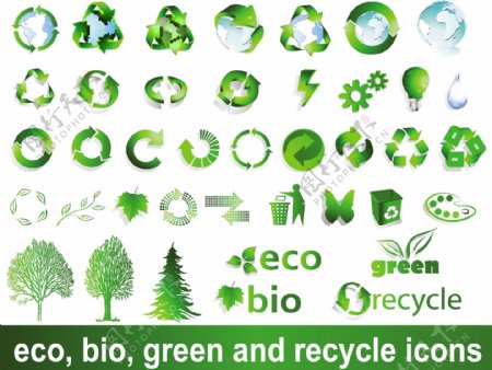可回收的材料符号向量的绿色环保可回收