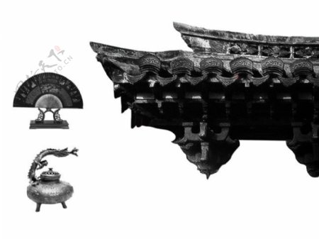 古典中国风屋檐图片psd分层素材
