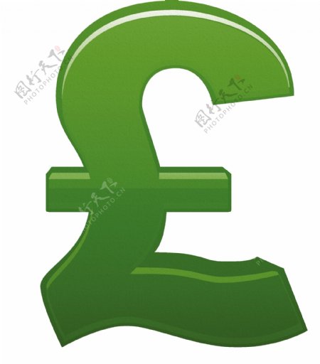 绿色英镑货币符号