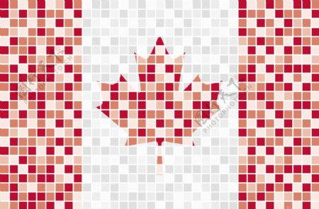 马赛克加拿大国旗矢量格式