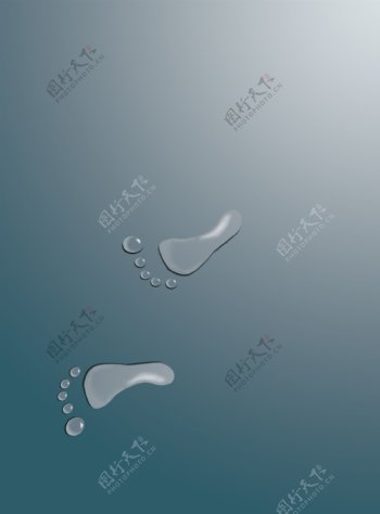 水滴脚印图片