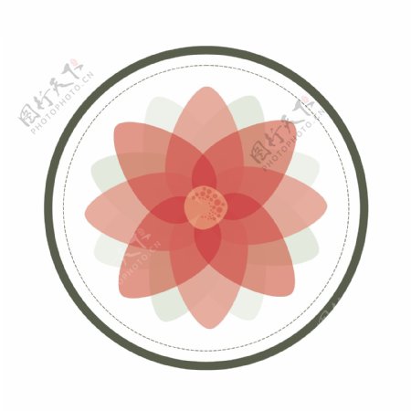 印花矢量图徽章标记花卉色彩红色免费素材