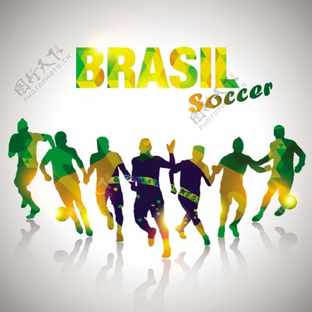 动感巴西世界杯海报矢量素材