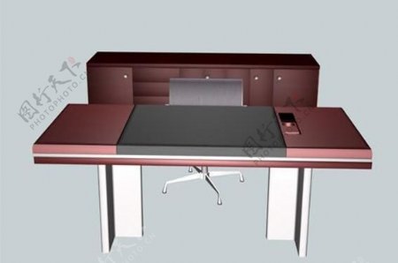 办公桌组合123D模型
