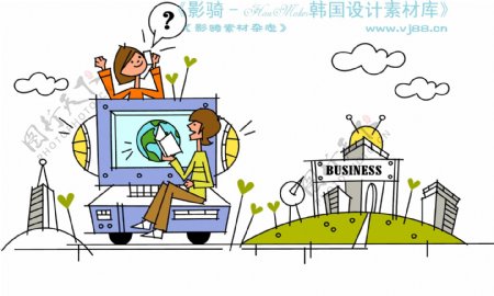 时尚简笔插画矢量素材矢量图片HanMaker韩国设计素材库