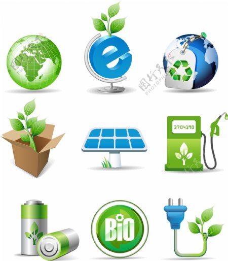 绿色环保促销循环电源地球浏览器