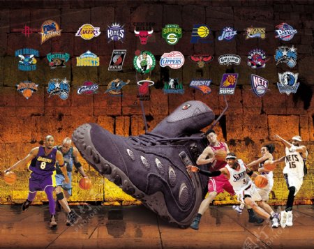 NBA篮球鞋平面广告PSD分层模板