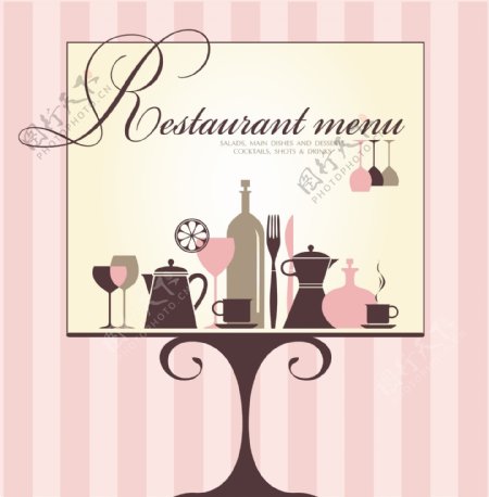 复古餐馆的菜单封面设计的艺术载体03