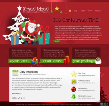 圣诞节的问候网页模板