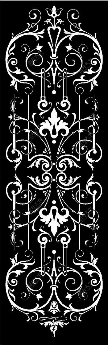 黑色和白色的欧式风格的栅极图案矢量素材