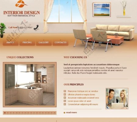 欧美室内设计公司flash网页模板图片