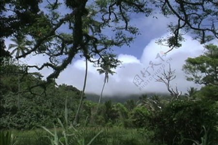 拉罗汤加岛云在山顶上股票的录像视频免费下载