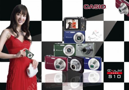 时尚数码相机卡西欧海报广告图片