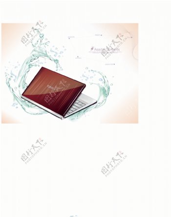 电脑笔记本水滴水珠圆点矢量分层素材源文件韩国花纹图库