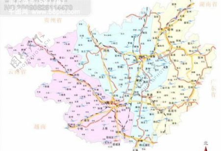 广西交通矢量地图