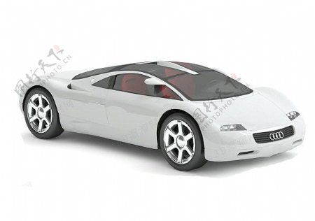 白色跑车车辆3d模型
