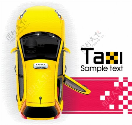 出租车广告矢量图