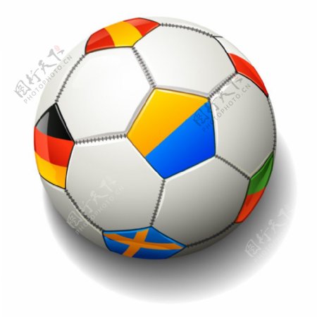 彩色足球设计矢量素材
