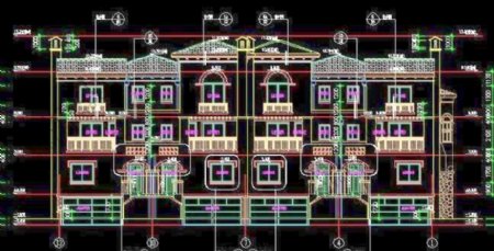 苏州三层联排别墅建筑设计图带庭院nbsp31x17