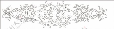 传统花卉图案线稿