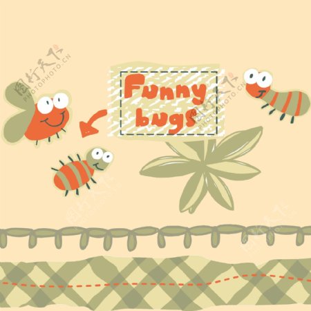 印花矢量图卡通动物昆虫蜜蜂蚂蚁免费素材