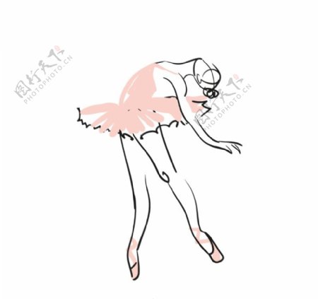 粉色芭蕾舞女郎矢量素材