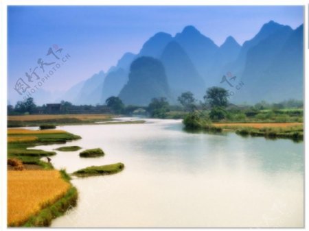 桂林山水风景PPT模板