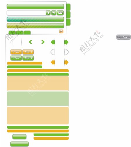绿色光滑向量的WebUI工具包