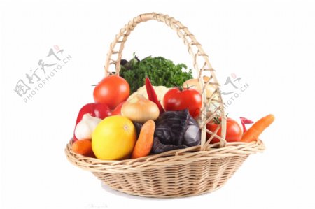 篮子里的水果蔬菜