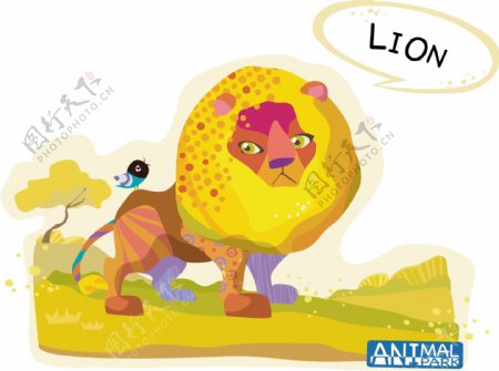 韩国可爱动物公园插画矢量素材04