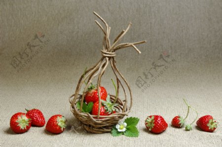 草莓高清素材新鲜水果细节