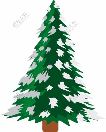 印花矢量图树圣诞树色彩绿色免费素材