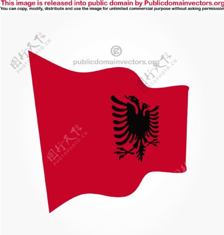 阿尔巴尼亚国旗矢量的波浪
