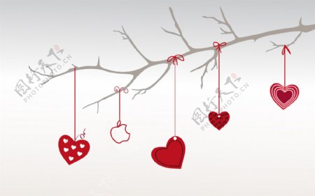 红色爱心情人节桌面壁纸图片