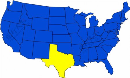 美国各州地图