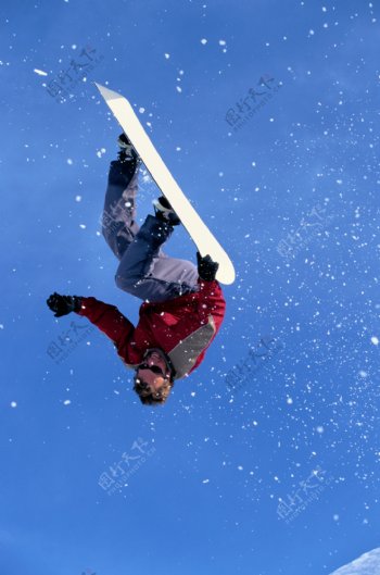 雪山滑雪风景运动极限运动雪峰寒冷运动员